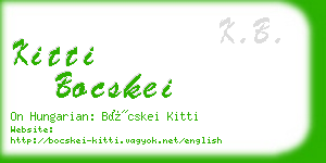 kitti bocskei business card